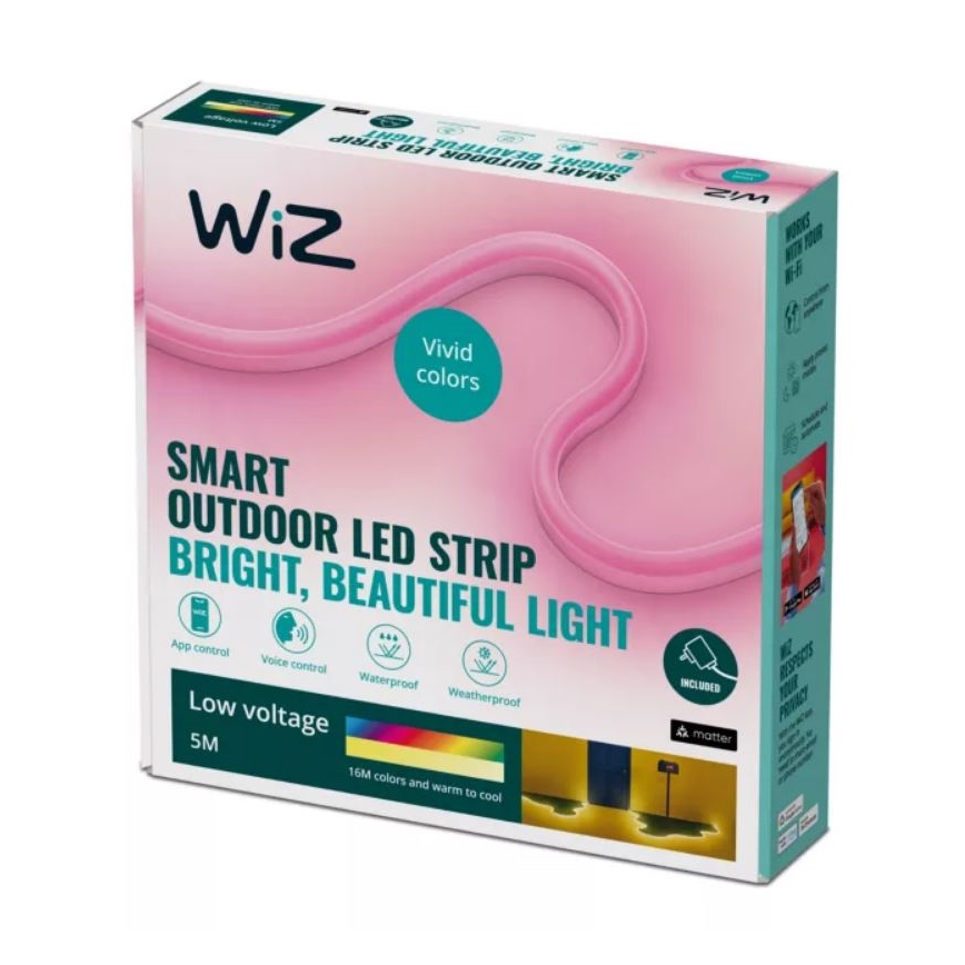 WiZ - Striscia LED RGBW dimmerabile per esterni 5m LED/24W/230V 2700-5000K Wi-Fi IP65