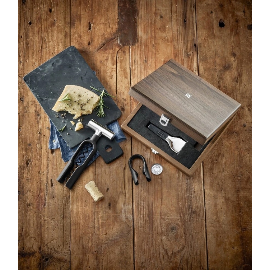 WMF - Ensemble pour sommeliers, 3 pièces, finition noyer