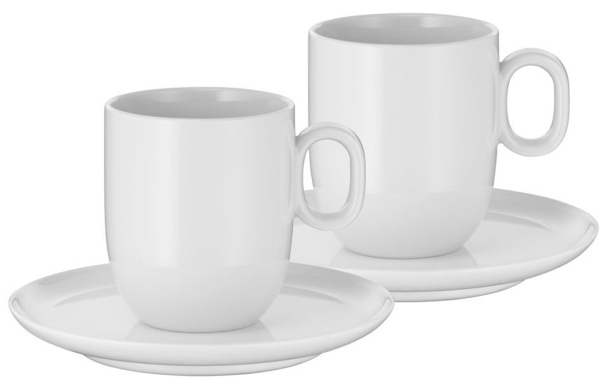 WMF - LOT 2x Tasse à café crème avec soucoupe BARISTA 170 ml blanc
