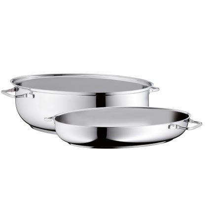 WMF - Rôtissoire ovale avec couvercle  41x28,5 x18 cm acier inoxydable