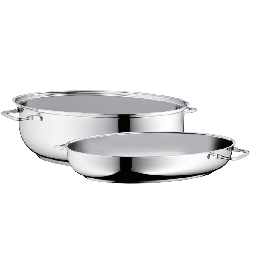 WMF - Rôtissoire ovale avec couvercle  41x28,5 x18 cm acier inoxydable