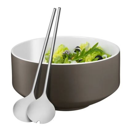 WMF - Salatschüssel mit Salatbesteck MOTO, grau