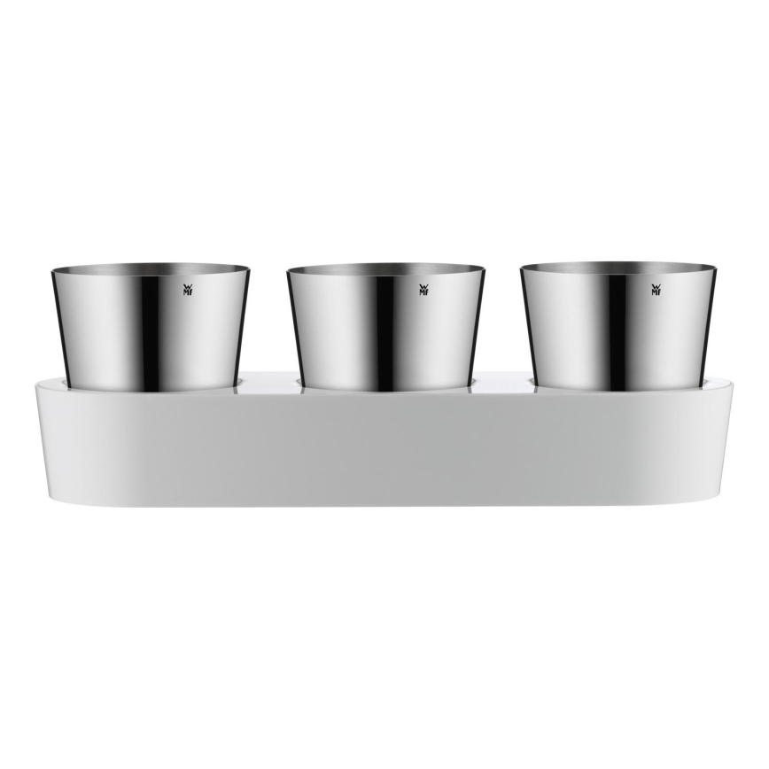 WMF - Selbstbewässernder Kräutertopf 3 Stk. GOURMET weiß/Edelstahl