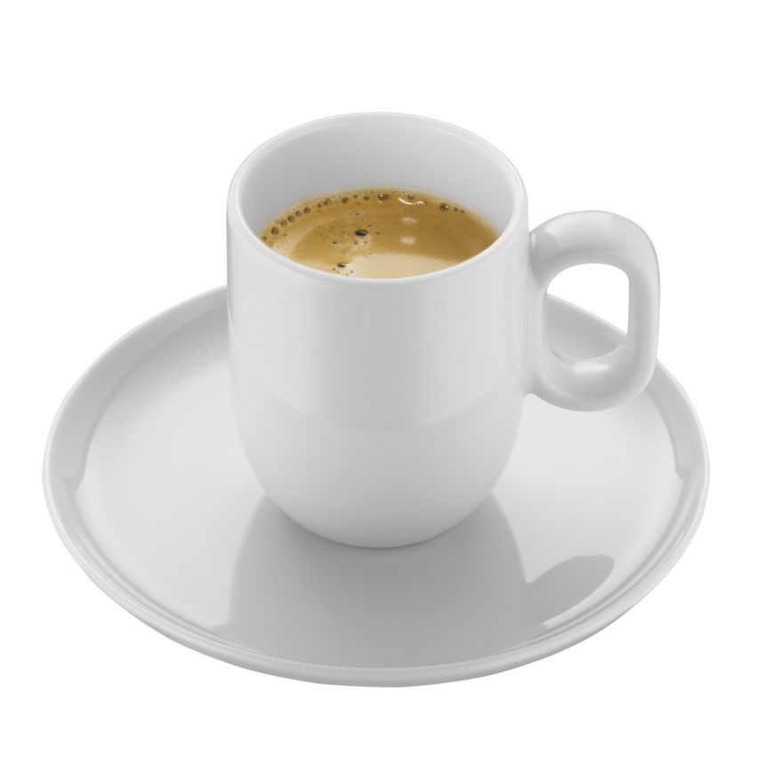 WMF - SET 2x Tazza da espresso con piattino BARISTA bianco