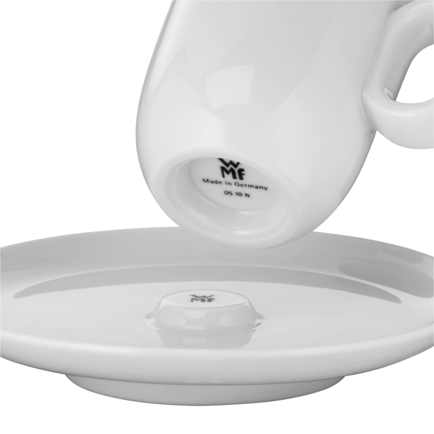 WMF - SET 2x Tazza da espresso con piattino BARISTA bianco