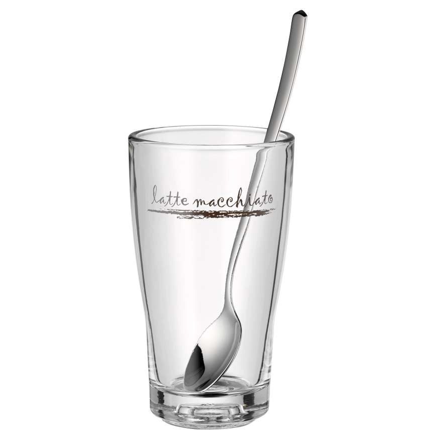 WMF - Set di bicchieri e cucchiaini per latte macchiato CLEVER & MORE 6 pezzi