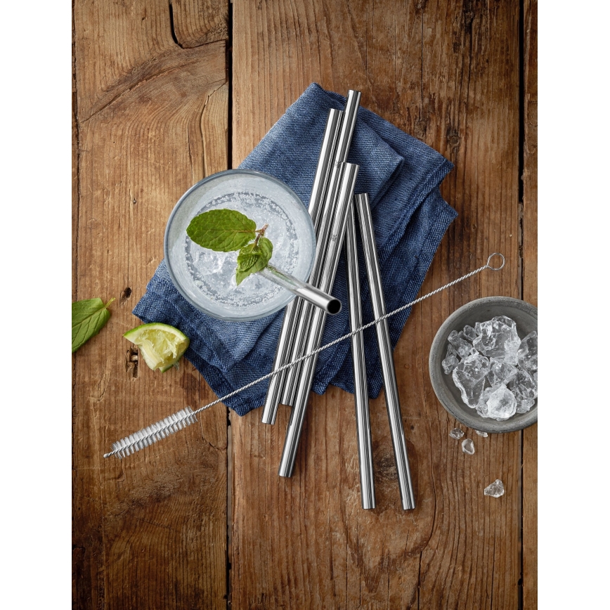 WMF - SET 6x Cannucce in acciaio inox BARIC + spazzola per la pulizia