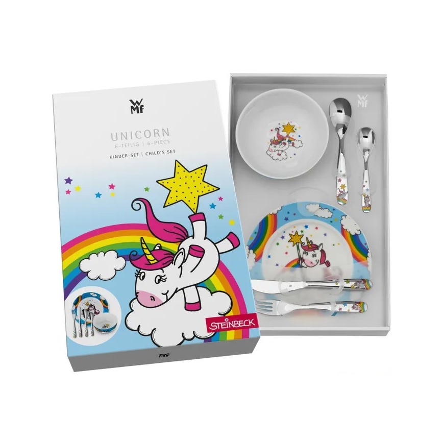 WMF - Set di stoviglie per bambini UNICORN, 6 pezzi