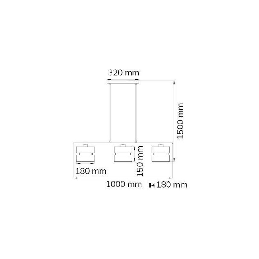 Wofi 11254 - Suspension filaire BELLE 3xE27/42W/230V