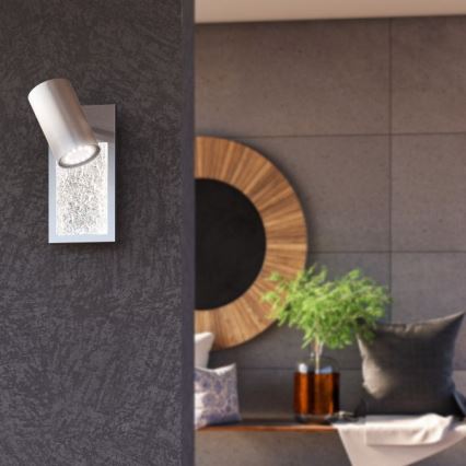 Wofi 11589 - Luce Spot da parete a LED BALI 1xGU10/5W/230V + LED/6W/230V
