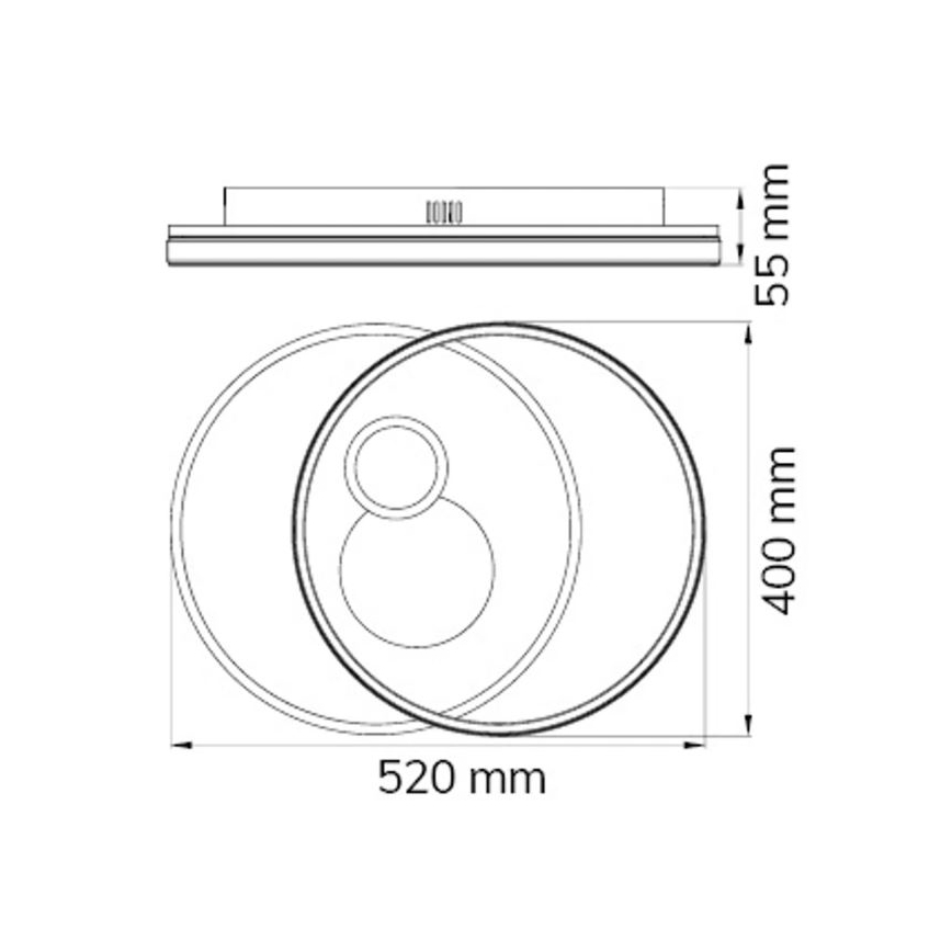 Wofi 11621 - Plafonnier à intensité variable AKON LED/38W/230V 2700-5500K+ Télécommande