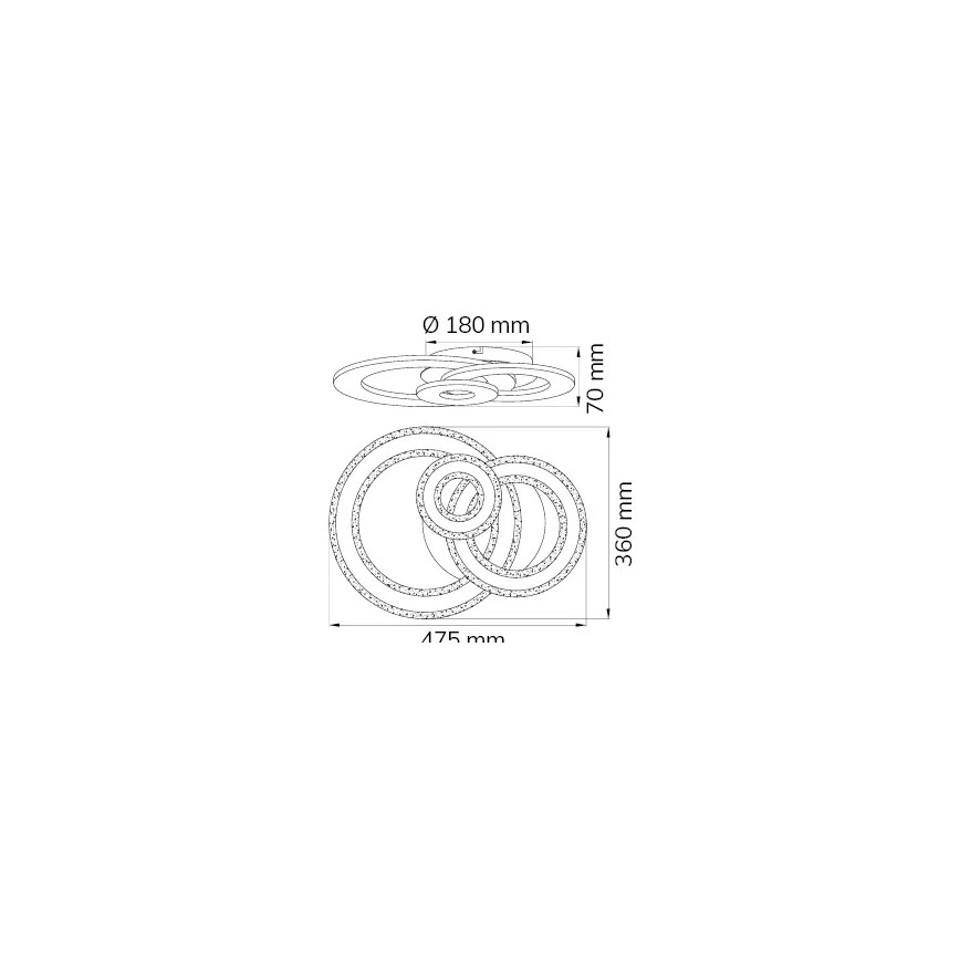 Wofi 11791 – Dimmbare LED-Deckenleuchte RIO LED/24,5W/230V 3000K