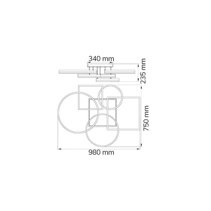 Wofi 11981 - Lampadario a plafone LED dimmerabile VAASA LED/80W/230V