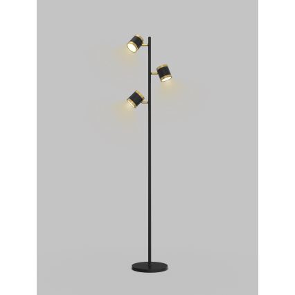 Wofi 3003-304S - Lampada da terra dimmerabile a LED TOULOUSE 3xLED/7W/230V nero/oro