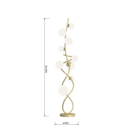 Wofi 3014-901 - LED-Stehlampe NANCY 9xG9/3,5W/230V golden/weiß