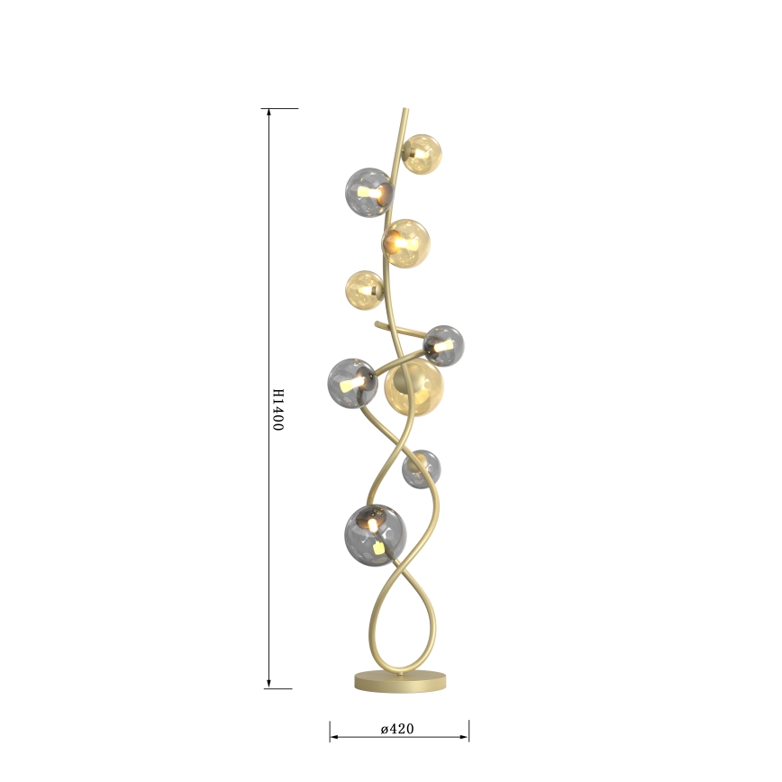 Wofi 3014-904 - Lampada LED da terra NANCY 9xG9/3,5W/230V oro/grigio