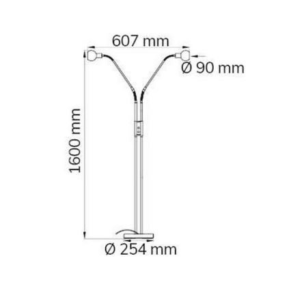Wofi 307102640000 - Lampada da terra dimmerabile a LED NOIS 2xLED/5W/230V