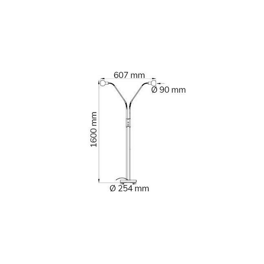 Wofi 307102640000 - Lampada da terra dimmerabile a LED NOIS 2xLED/5W/230V