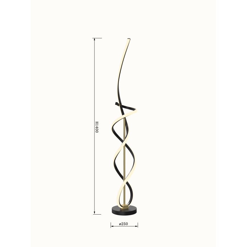 Wofi 3134-104 - Lampada da terra dimmerabile a LED INDIGO LED/31W/230V nero/oro