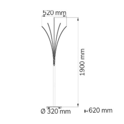 Wofi 3557.05.01.0000 - Lampada da terra dimmerabile a LED BENETT LED/24W/230V