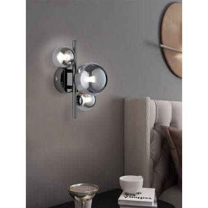 Wofi 4014.03.24.9000 - Applique a LED VILLA 3xG9/3W/230V nero/cromo lucido