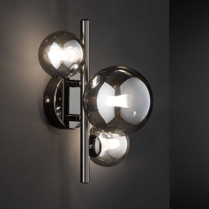 Wofi 4014.03.24.9000 - Applique a LED VILLA 3xG9/3W/230V nero/cromo lucido