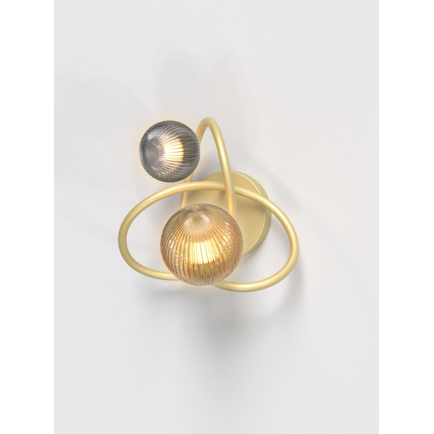 Wofi 4015-204 - LED-Wandbeleuchtung METZ 2xG9/3,5W/230V golden/grau