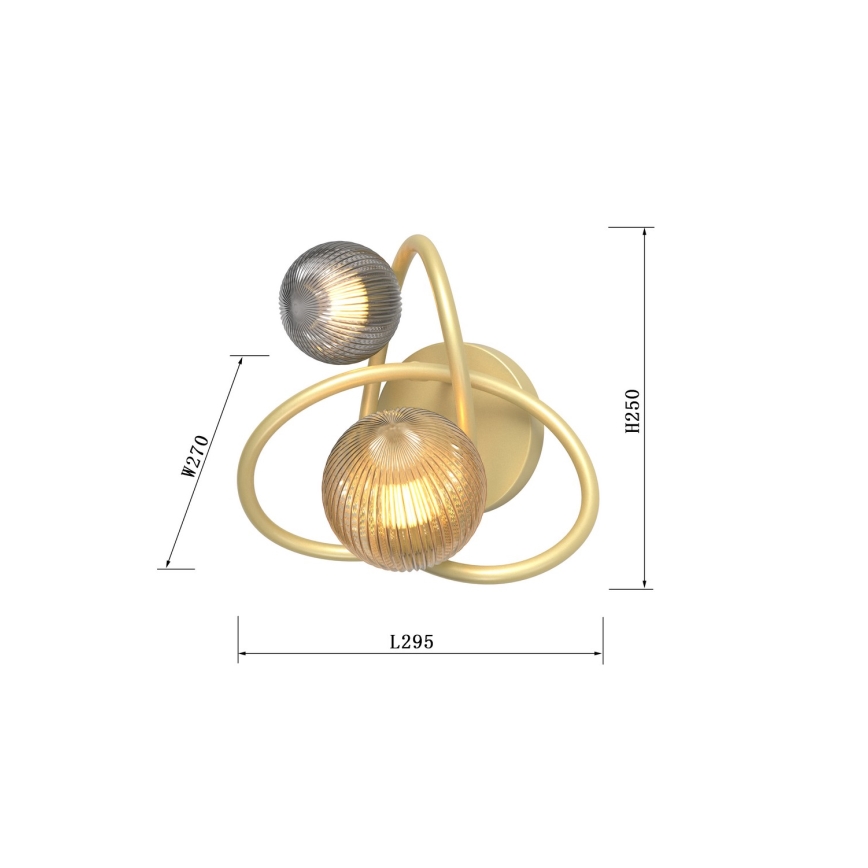 Wofi 4015-204 - LED-Wandbeleuchtung METZ 2xG9/3,5W/230V golden/grau