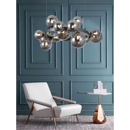 Wofi 5014-1505W - Lampadario LED a sospensione con filo VILLA 15xG9/3W/230V nero