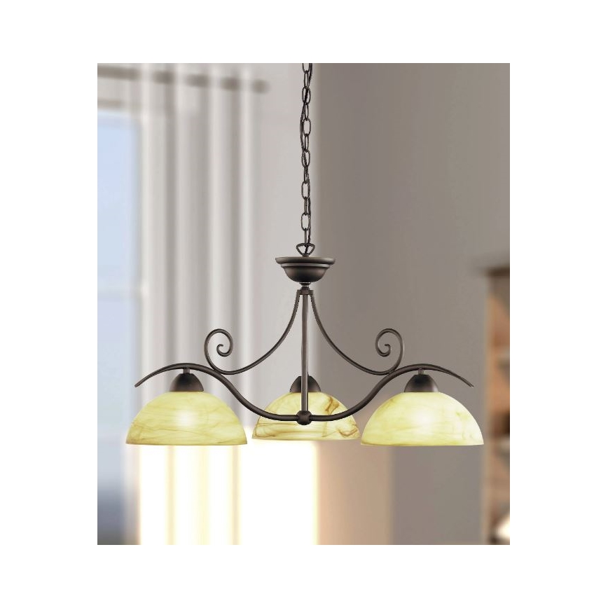 Wofi 5128.03.09.0000 - Lampadario a sospensione con catena LACCHINO 3xE27/60W/230V