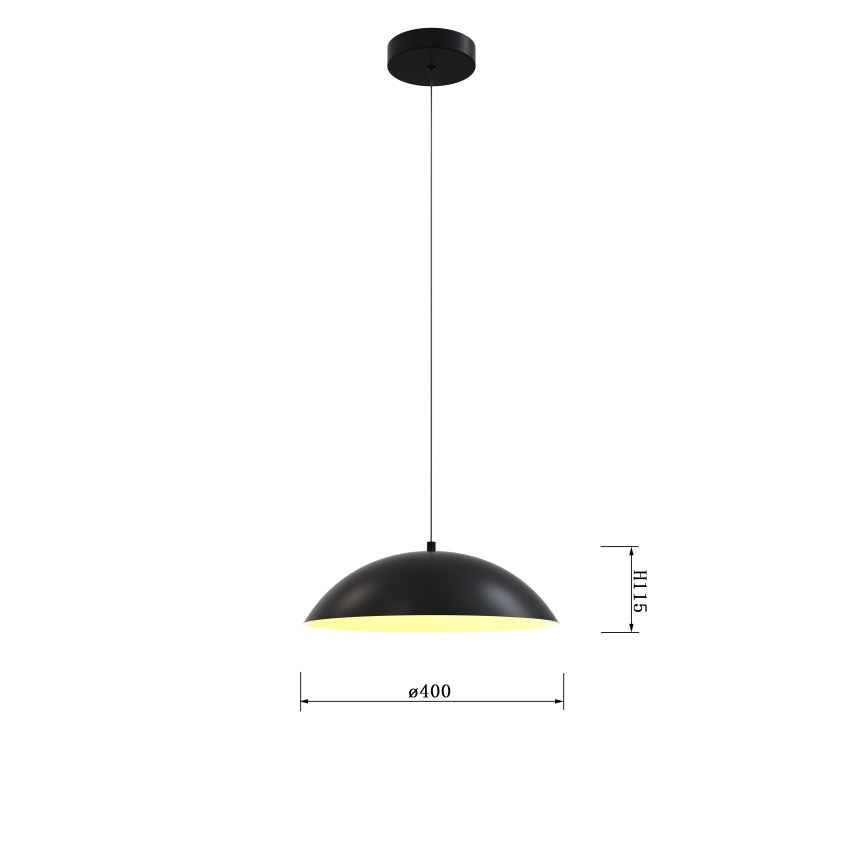Wofi 6001-104 - Lampadario a sospensione con filo LED dimmerabile ROSCOFF LED/19W/230V nero/oro