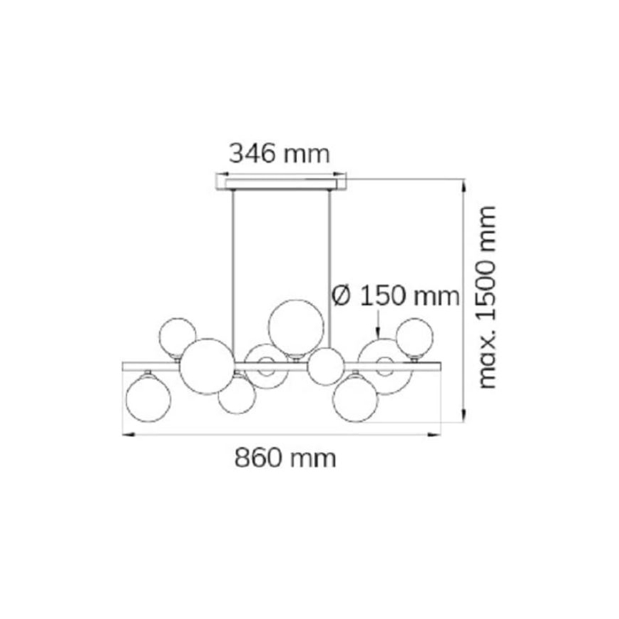 Wofi 6014.10.14.9000 - Suspension filaire LED VILLA 10xG9/3W/230V doré