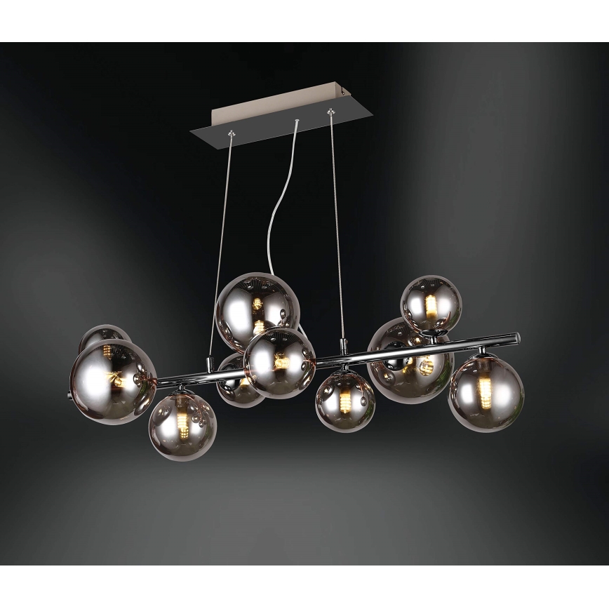 Wofi 6014.10.24.9000 - Lampadario LED a sospensione con filo VILLA 10xG9/3W/230V nero/cromo lucido