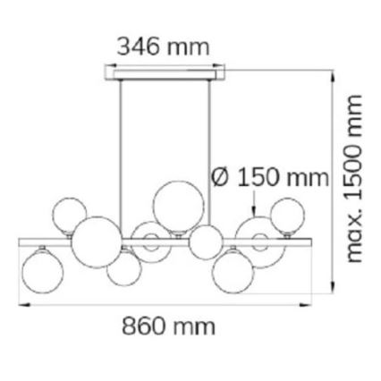 Wofi 6014.10.24.9000 - Lampadario LED a sospensione con filo VILLA 10xG9/3W/230V nero/cromo lucido