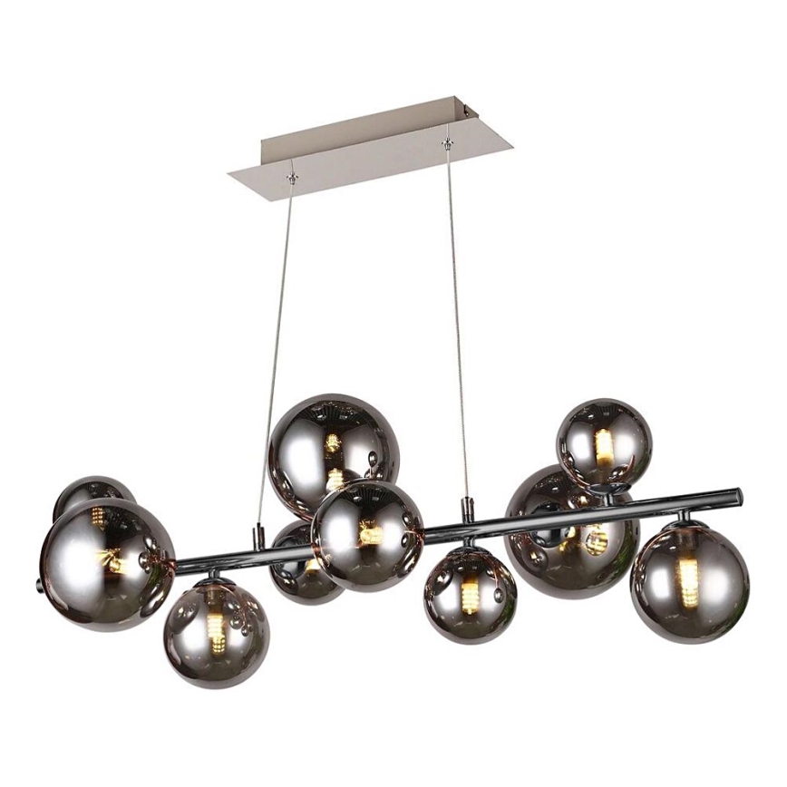 Wofi 6014.10.24.9000 - Lampadario LED a sospensione con filo VILLA 10xG9/3W/230V nero/cromo lucido