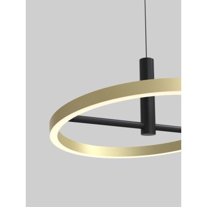 Wofi 6016-104L - Lampadario dimmerabile a sospensione con cavo BREST LED/19W/230V Ø 42 cm nero/oro