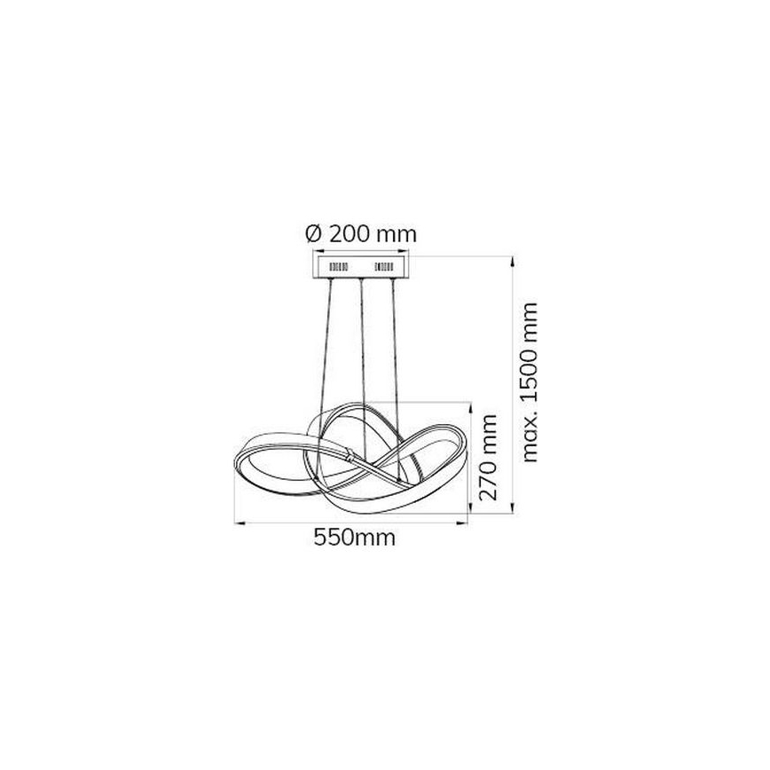 Wofi 6134.01.15.7000 - Suspension filaire à intensité variable LED INDIGO LED/44W/230V