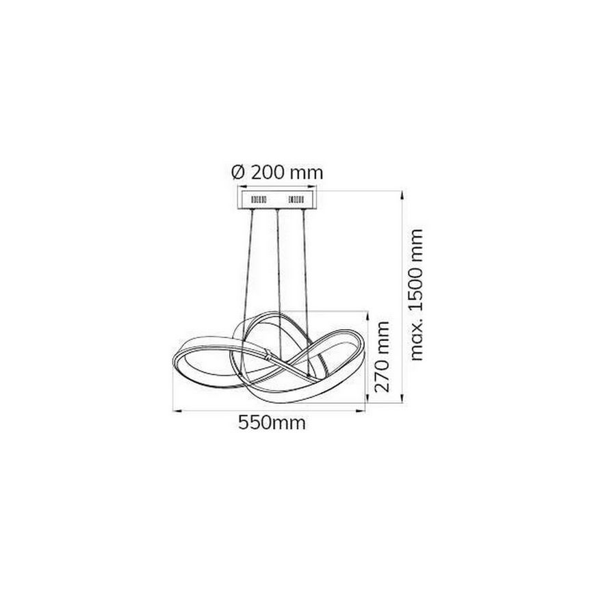 Wofi 6134.01.88.9000 - Suspension filaire à intensité variable INDIGO LED/44W/230V