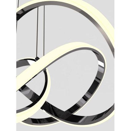 Wofi 6134-105L - Lampadario a sospensione con filo LED dimmerabile INDIGO LED/50W/230V nero/cromo lucido