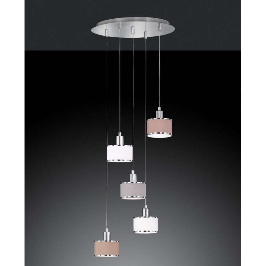 Wofi 619905019000 - Lampadario a sospensione con filo CIARA 5xE14/28W/230V