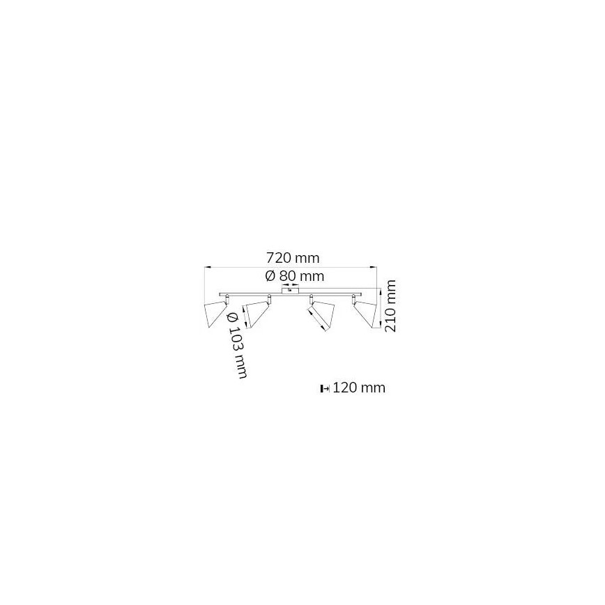 Wofi 70108G - Faretto GLORIA 4xE14/28W/230V