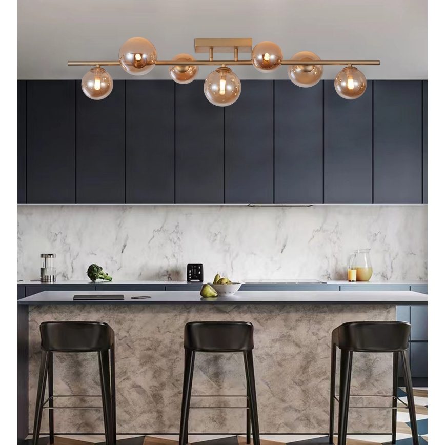 Wofi 7014-701W - Lampadario a plafone LED VILLA 7xG9/3W/230V oro