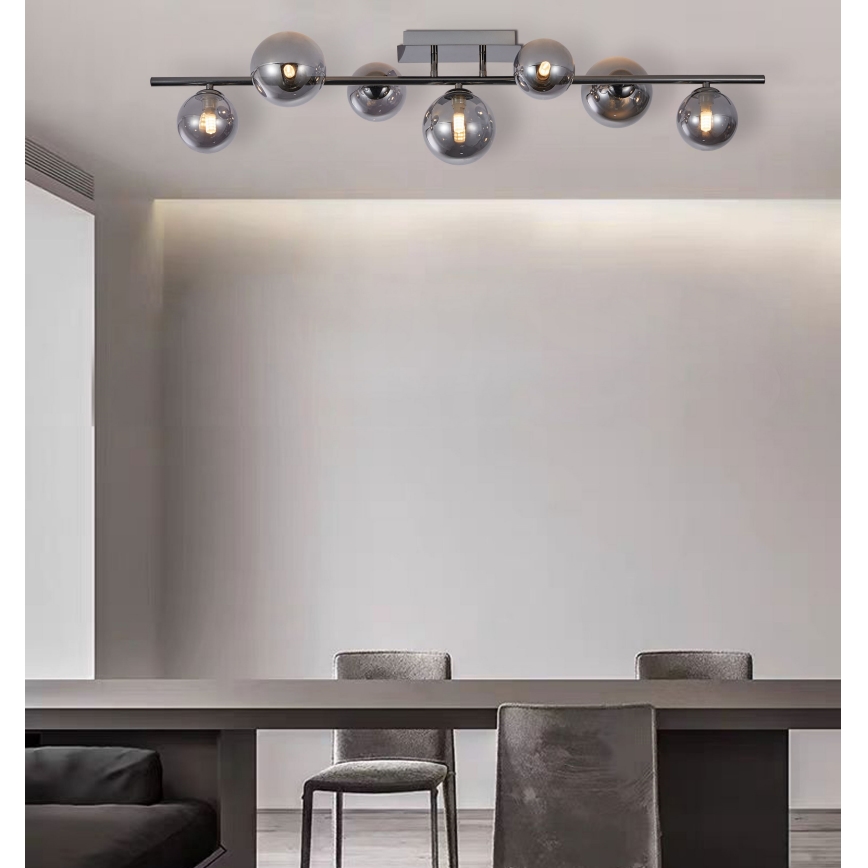 Wofi 7014-705W - Lampadario a plafone LED VILLA 7xG9/3W/230V nero
