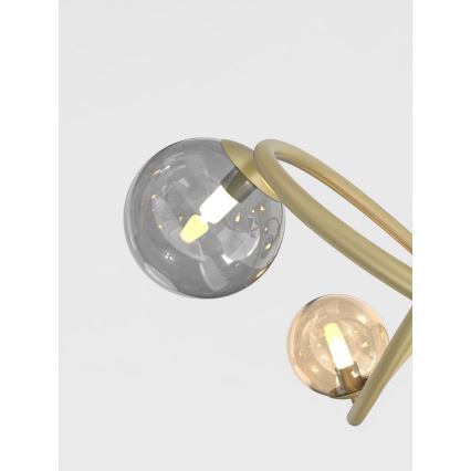 Wofi 7014-804 - Lampadario LED a sospensione con filo NANCY 8xG9/3,5W/230V oro/grigio