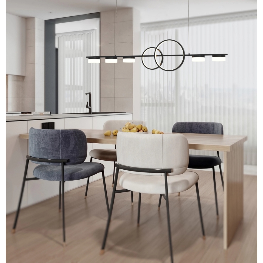 Wofi 7030-702 - Dimmbare LED-Hängeleuchte an Schnur MESSINA LED/57W/230V schwarz