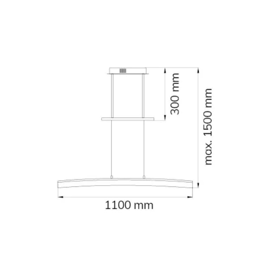 Wofi 7230.01.64.6000 - Lampadario a sospensione con filo LED dimmerabile FERROL LED/28W/230V