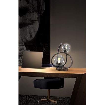 Wofi 8014-205 - Lampada da tavolo LED NANCY 2xG9/3,5W/230V nero/cromo lucido