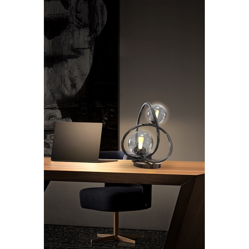 Wofi 8014-205 - Lampada da tavolo LED NANCY 2xG9/3,5W/230V nero/cromo lucido
