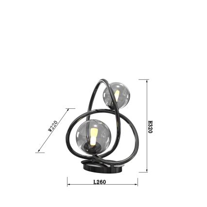 Wofi 8014-205 - Lampada da tavolo LED NANCY 2xG9/3,5W/230V nero/cromo lucido