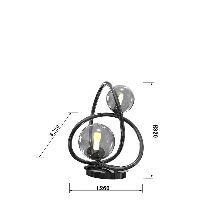Wofi 8014-205 - Lampada da tavolo LED NANCY 2xG9/3,5W/230V nero/cromo lucido